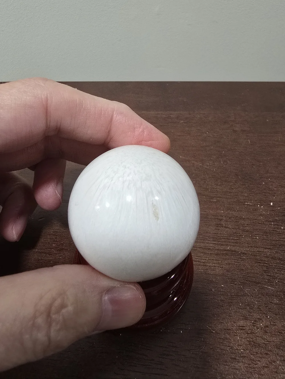 Scolecite Crystal Sphere 45 mm - Picture 9 of 9